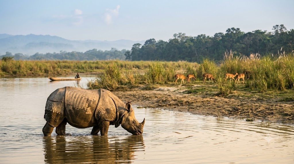 Chitwan One Horn Rhino